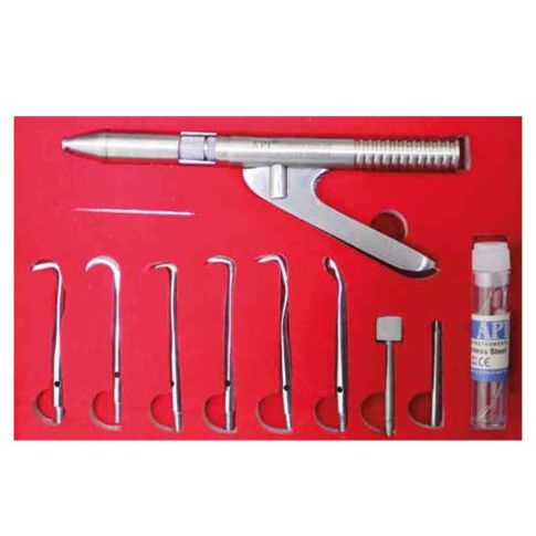 API Crown & Bridge Remover Fully Automatic with Gun Type, Set of 9 tips (Stainless Steel)